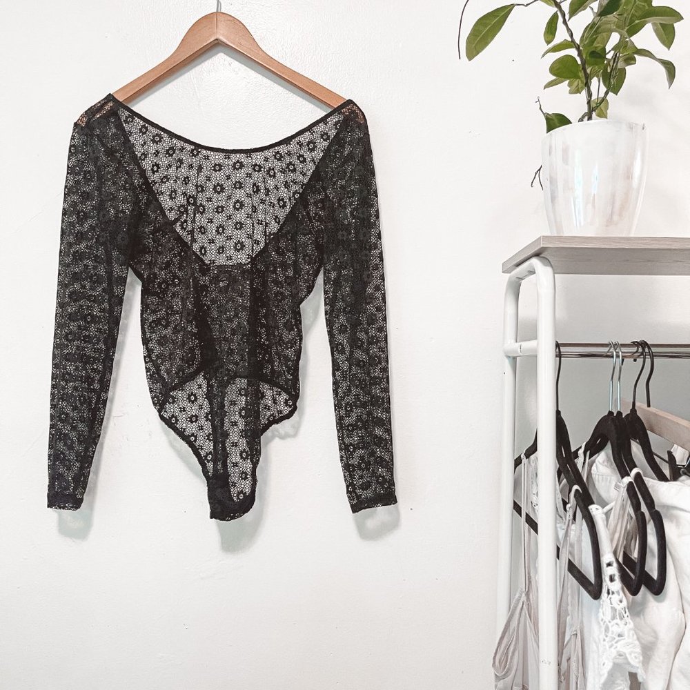 Victorias Secret Womens Mesh Teddy Bodysuit M/L